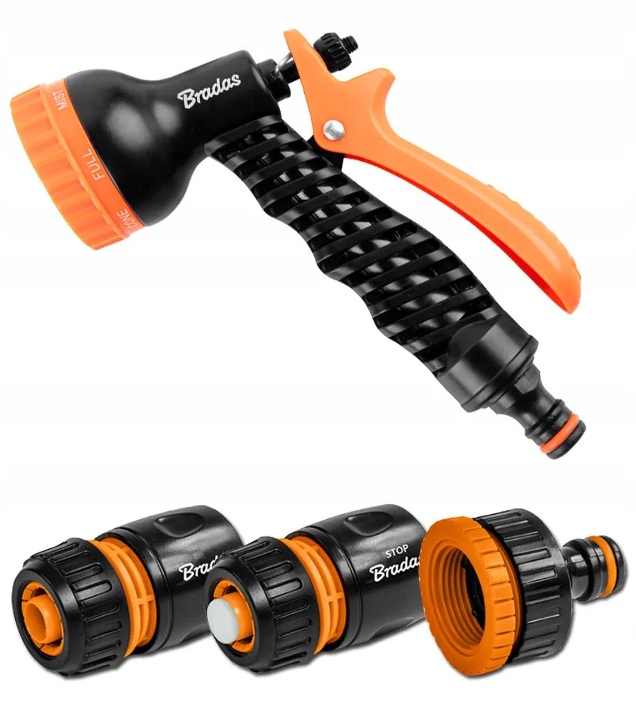 KUGOgarden sodo žarna 3/4" 30m, 4 sluoksnių, Premium komplektas su pistoletu Bradas
