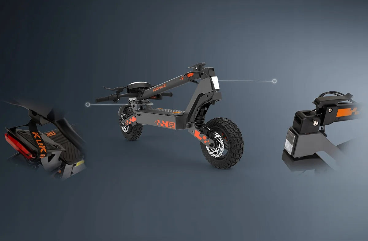 „KuKirin G2“ 2026 m. elektrinis paspirtukas, 48 V, 15,6 Ah, 1200 W, iki 45 km/h, bekelės, su dovanomis