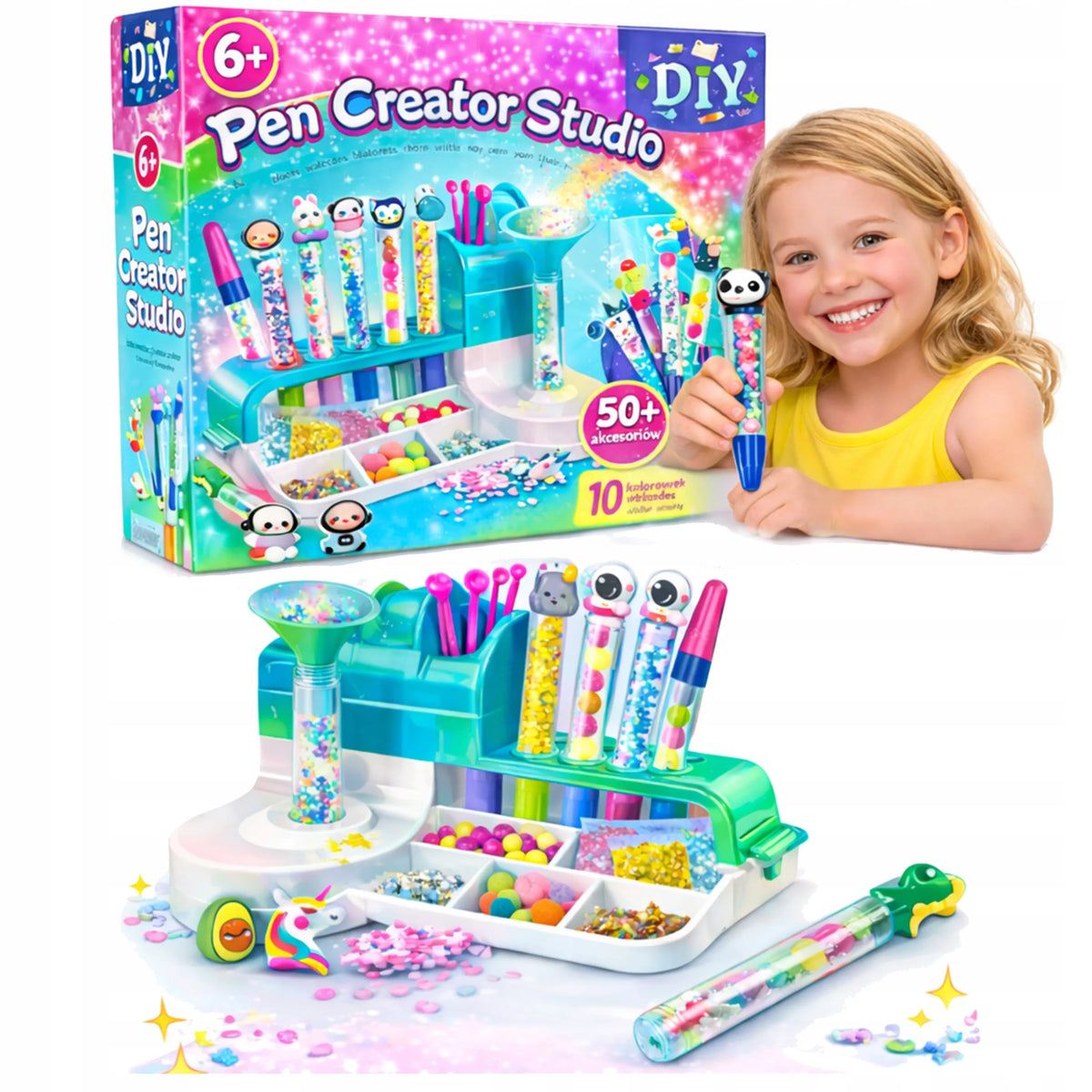Kūrybinis rašiklių gamybos rinkinys „DIY Pen Creator Studio“ + 50 priedų