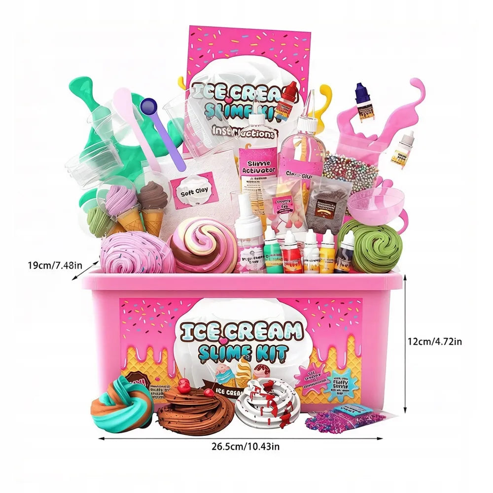 Kūrybinis „slime“ gamybos rinkinys vaikams – ledų ir keksiukų fabrikas