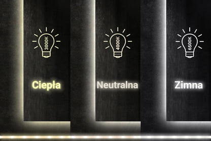 Kvadratinis LED veidrodis vonios kambariui 50 cm