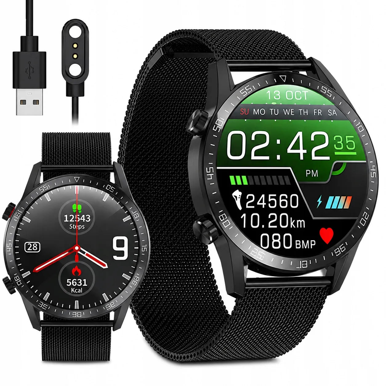 L13 Bluetooth išmanusis laikrodis su žingsniamačiu ir sveikatos stebėjimu, skirtas Android ir iOS