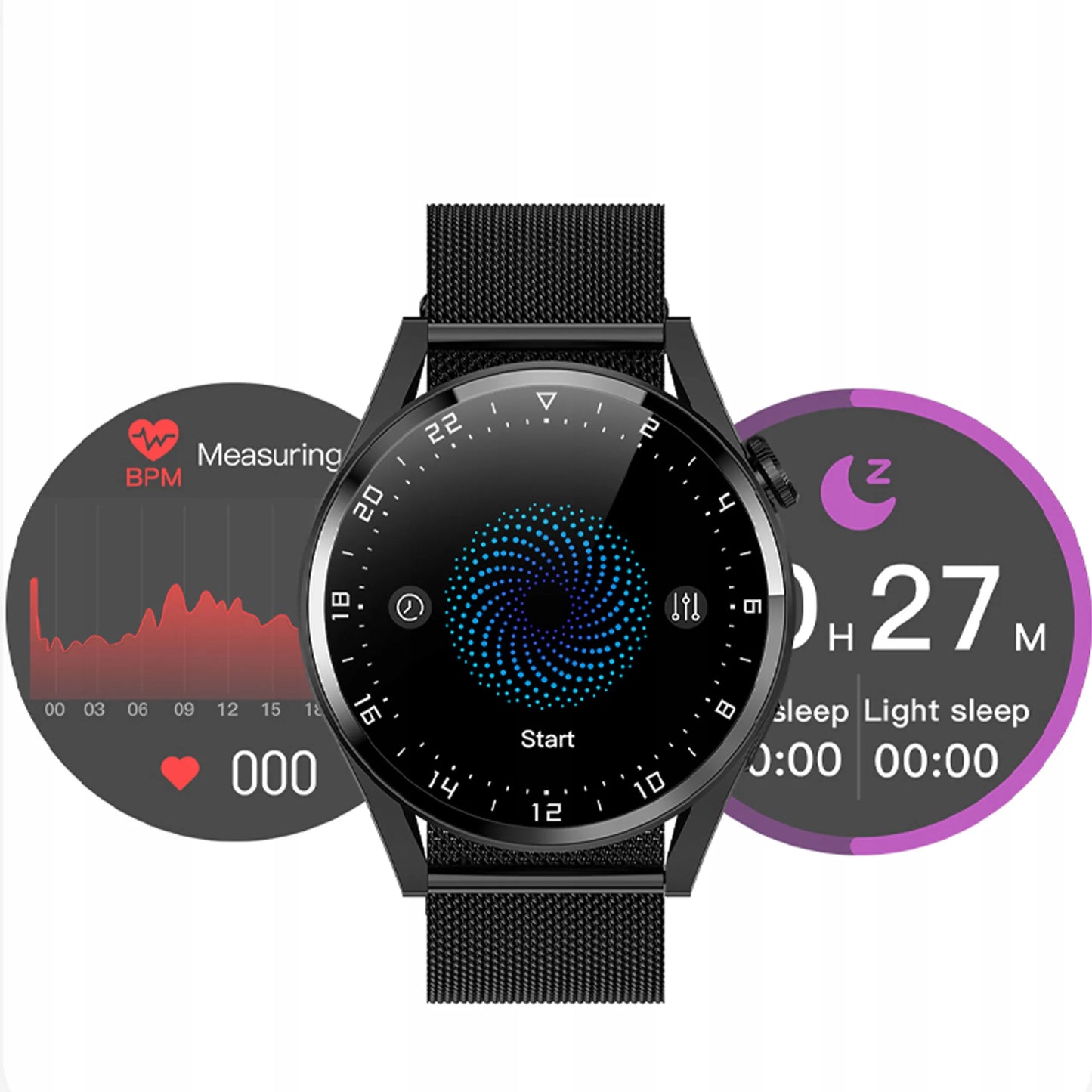 L13 Bluetooth išmanusis laikrodis su žingsniamačiu ir sveikatos stebėjimu, skirtas Android ir iOS