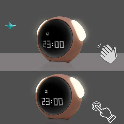 Laikrodis žadintuvas naktinė LED lempa vaikams Emoji