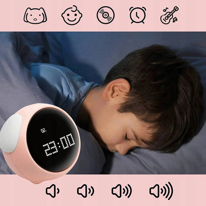 Laikrodis žadintuvas naktinė LED lempa vaikams Emoji