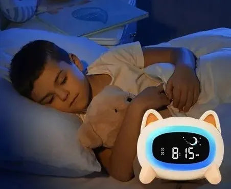 Laikrodis žadintuvas naktinė LED lempa vaikams Šuniukas