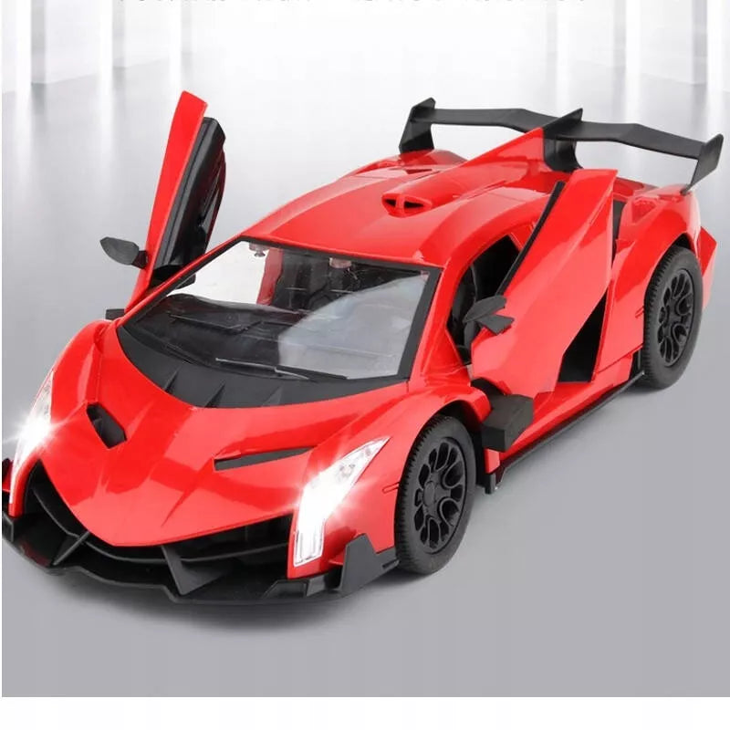 Lamborghini nuotoliniu būdu valdomas automobilis su pulteliu, dreifavimu ir atidaromomis durimis