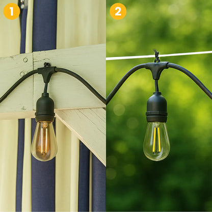 Lauko sodo girlianda, šviesų grandinė, LED laidas, 20m, 20x E27