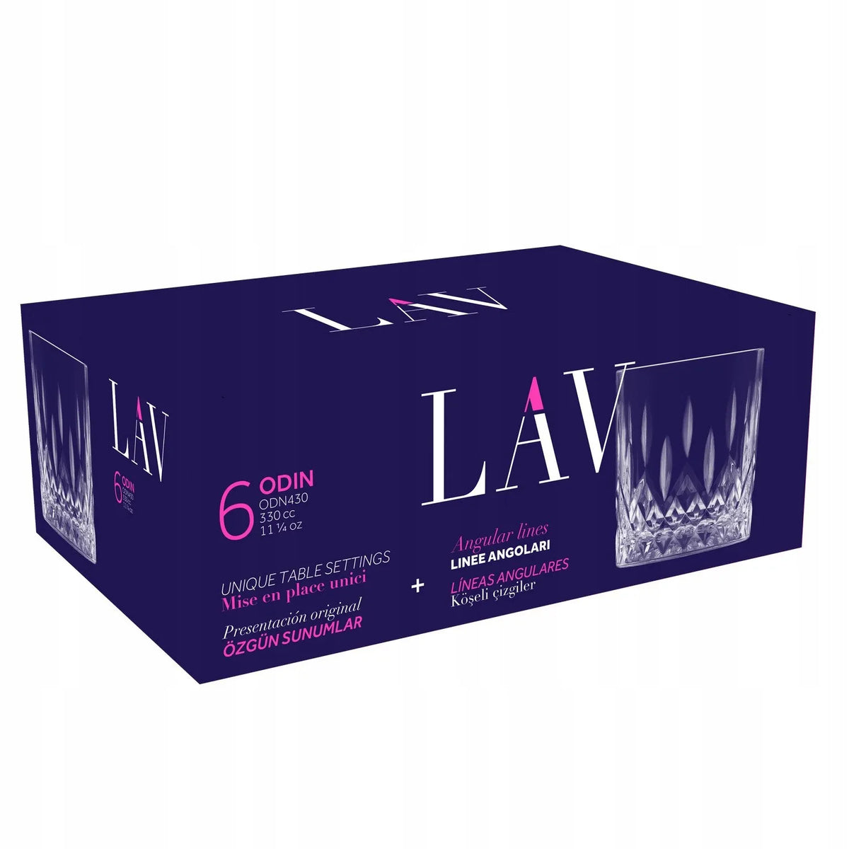 „LAV Odin“ klasikinės viskio stiklinės, 330 ml, 6 vnt.