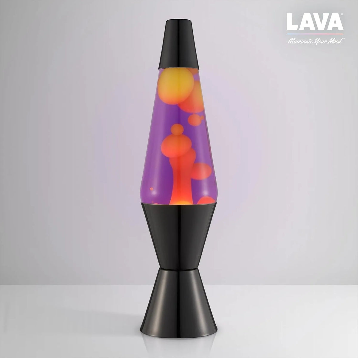 Lava magma lempa, violetinė-oranžinė naktinė lempa, vaško retro stiliaus 37 cm nuotaikingas apšvietimas