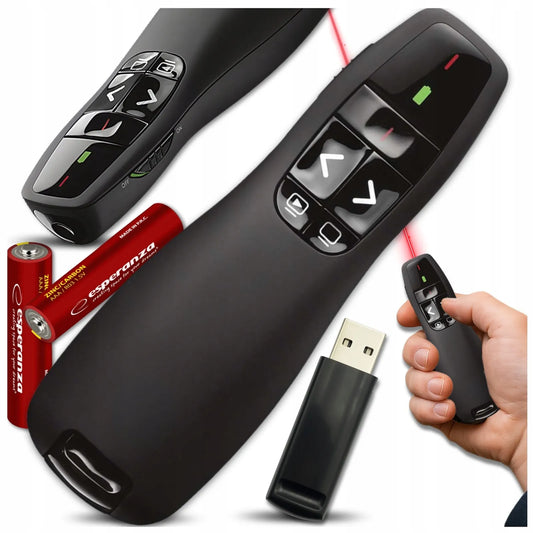 Lazerinis Prezentacijų Rodiklis su Nuotoliniu Valdymu 35 m USB