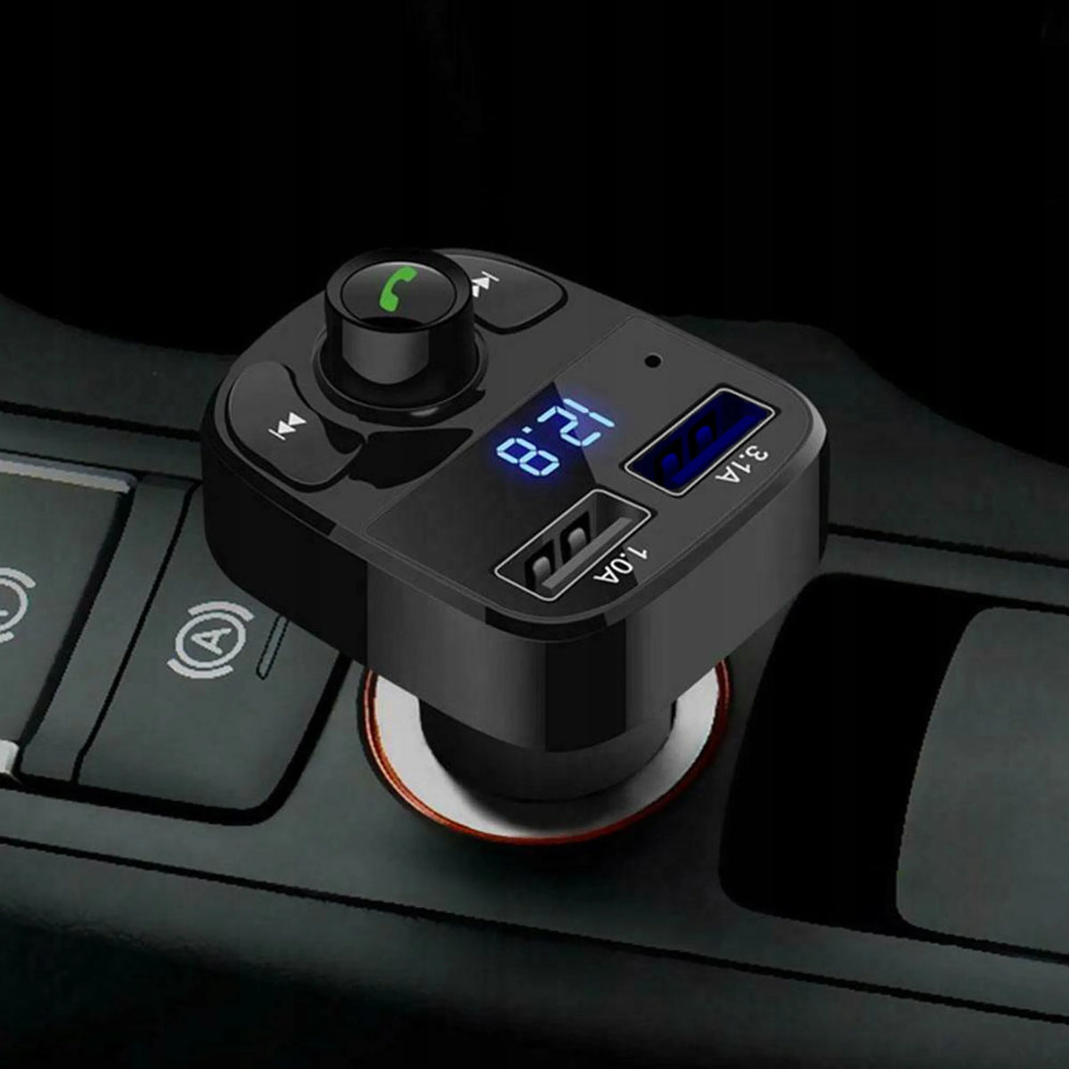 LAZYhome TRANSMITER FM DUAL 2xUSB X8 „Bluetooth“ FM MP3 SD įkroviklis su laisvų rankų įranga