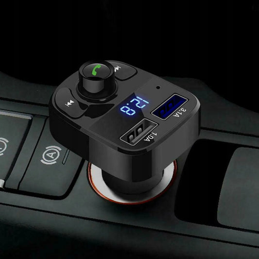 LAZYhome TRANSMITER FM DUAL 2xUSB X8 „Bluetooth“ FM MP3 SD įkroviklis su laisvų rankų įranga