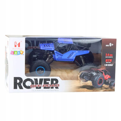 LEAN Toys nuotoliniu būdu valdomas mėlynas RC visureigis, 2,4 GHz, 1:18