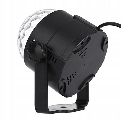 LED diskotekinis RGB projektorius su garso jutikliu ir nuotolinio valdymo pulteliu