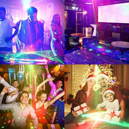 LED lazerinis projektorius USB diskotekų šviesos efektas 60 raštų