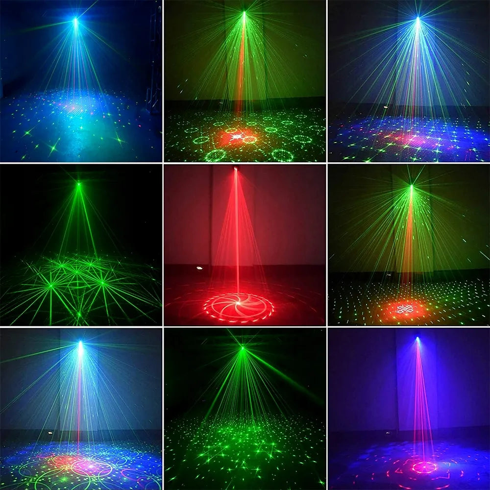 LED lazerinis projektorius USB diskotekų šviesos efektas 60 raštų