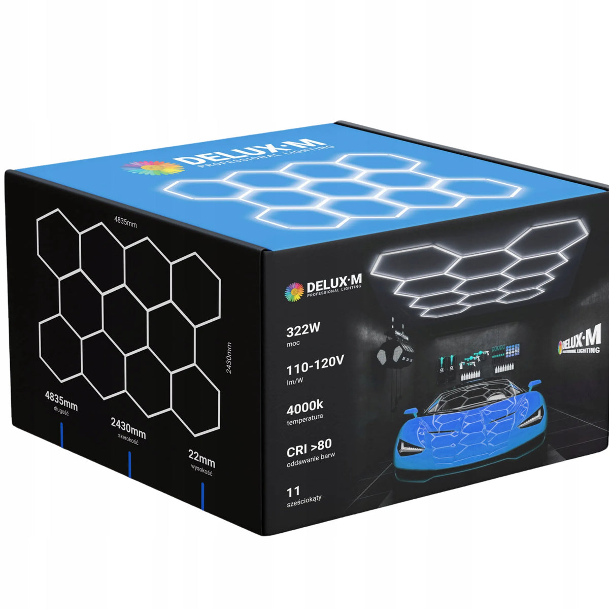 LED lubinis šviestuvas Hexagon 315*229cm 6500K garažui ir namams