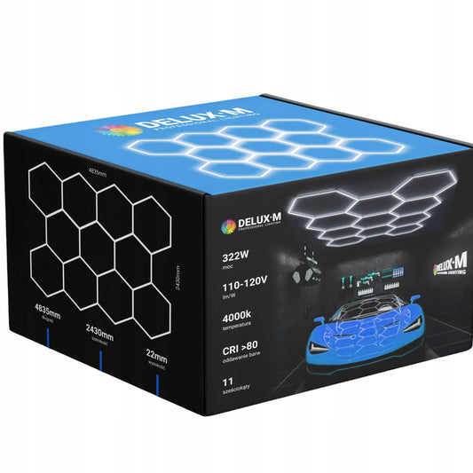 LED lubinis šviestuvas Hexagon 315*229cm 6500K garažui ir namams
