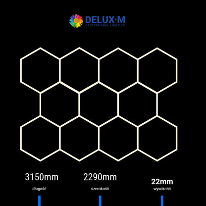 LED lubinis šviestuvas Hexagon 315*229cm 6500K garažui ir namams