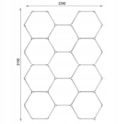 LED lubinis šviestuvas Hexagon 315*229cm 6500K garažui ir namams