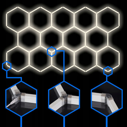LED lubinis šviestuvas panelis plafonas Hexagon 229x394cm 4000K garažui namams