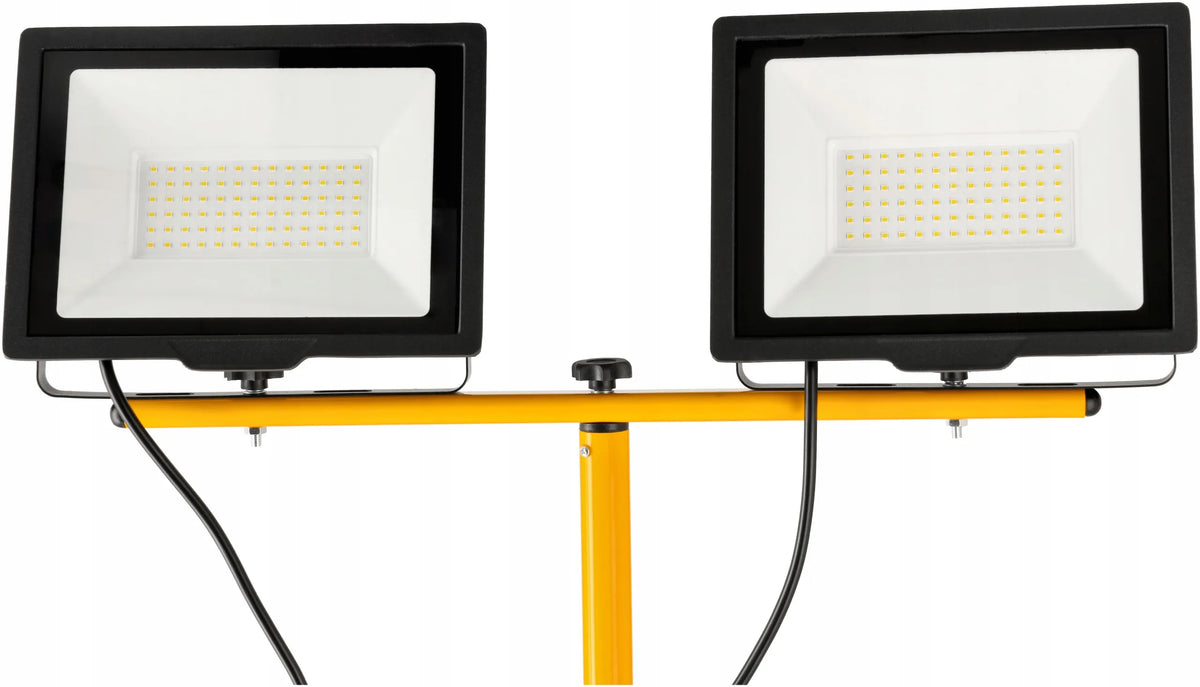 LED prožektorius 2x 100W su statyvu, 200W, skirtas garažui ir remonto darbams
