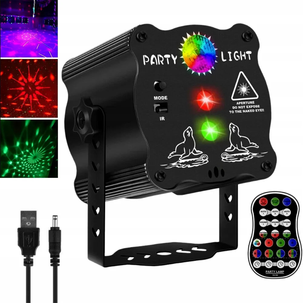 LED scenos apšvietimas RGB lazerinis disko projektorius