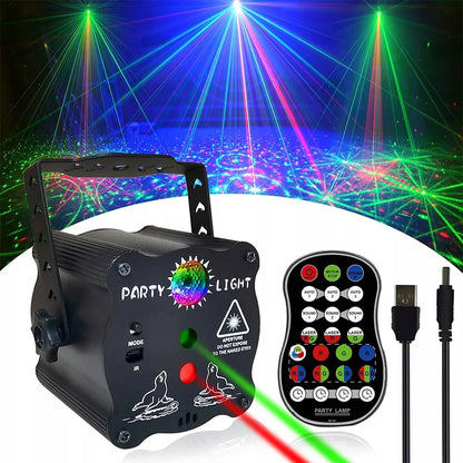 LED scenos apšvietimas RGB lazerinis disko projektorius