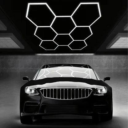 LED šešiakampė panelė dirbtuvių ir garažo apšvietimui, 257 × 244 cm, 280 W, 6500 K