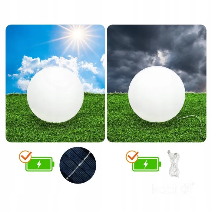 LED sodo šviestuvas 3000K + RGB dekoratyvinis rutulys 40 cm