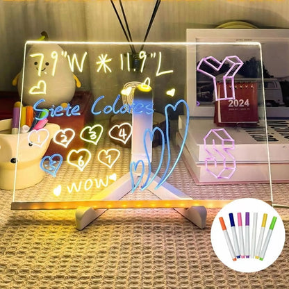 LED šviečianti piešimo lentelė vaikams su šviečiančiais rašikliais