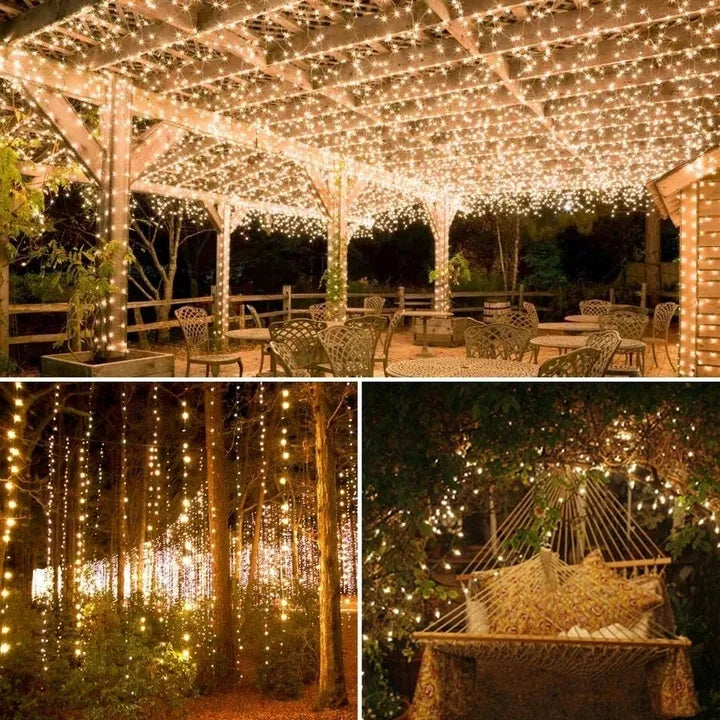 LED šviesos užuolaida 3 × 3 m, 300 kalėdinių lempučių, girlianda langui
