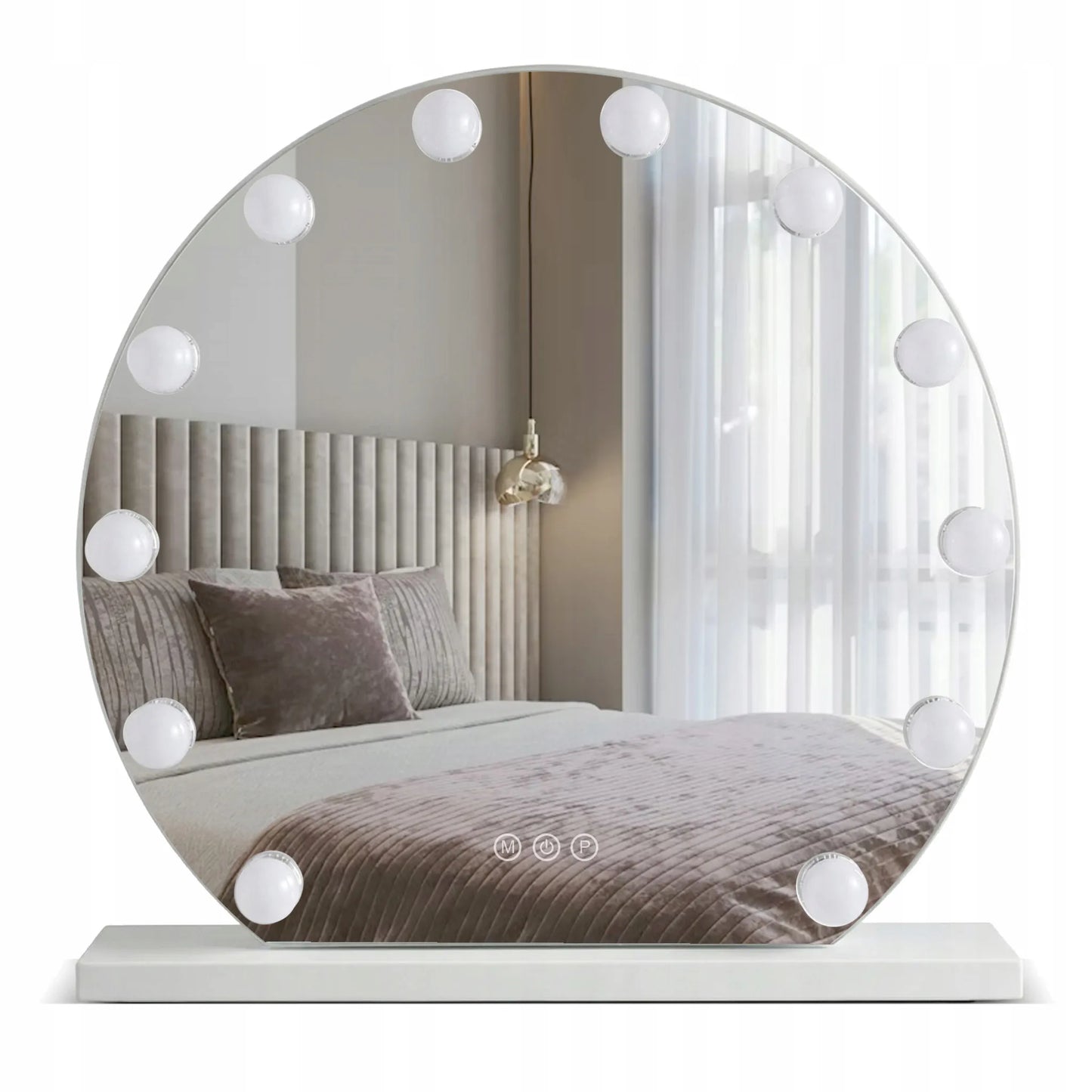 LED veidrodis HOLLYWOOD R WHITE 50 cm