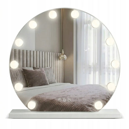 LED veidrodis HOLLYWOOD R WHITE 50 cm