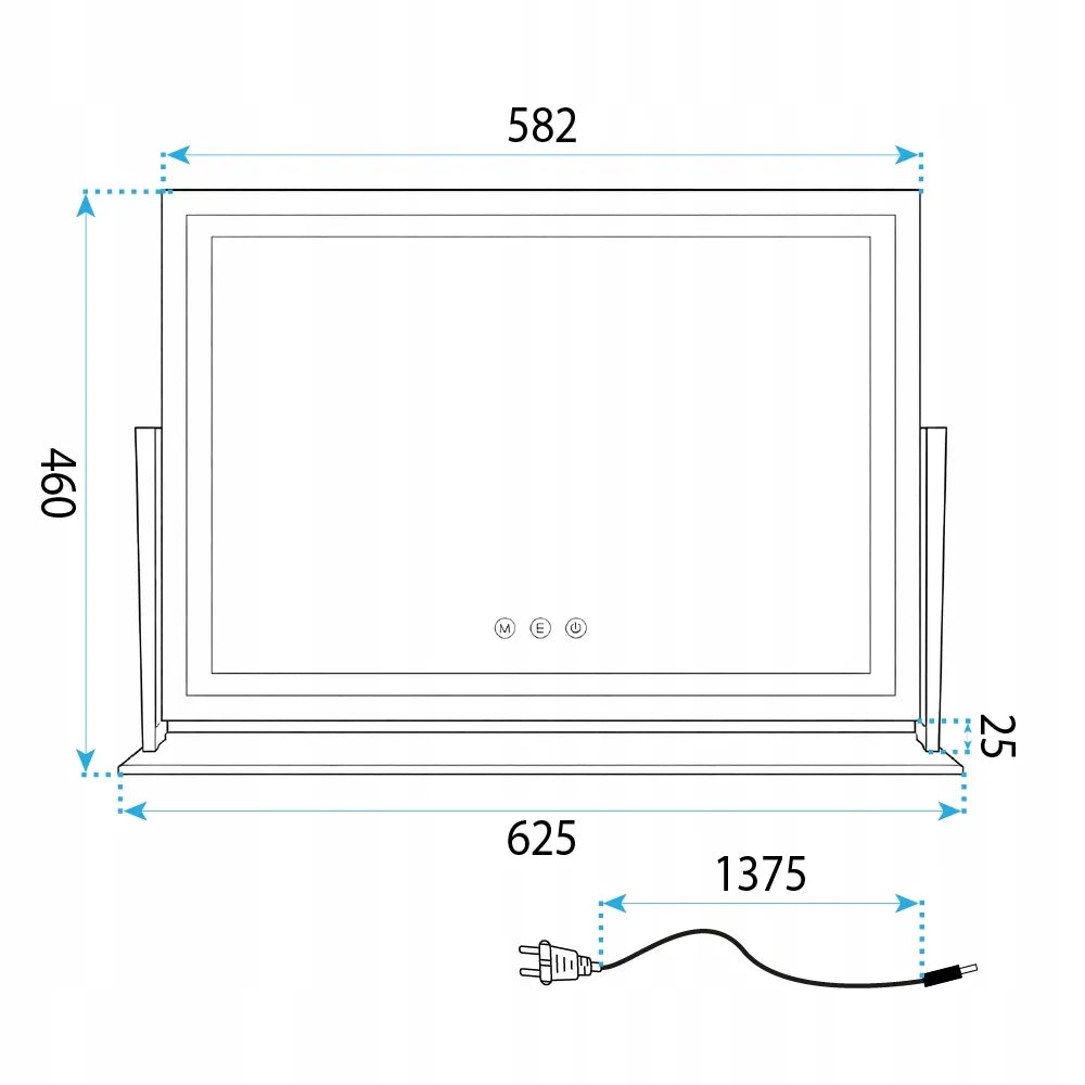 LED veidrodis STUDIO S WHITE 58x45 cm