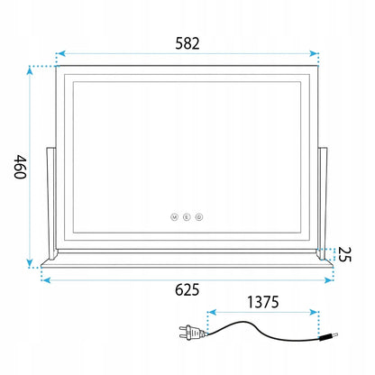 LED veidrodis STUDIO S WHITE 58x45 cm