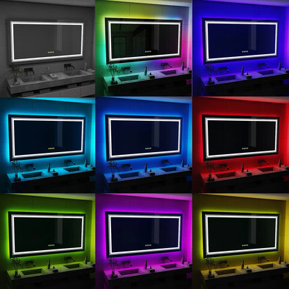 LED vonios veidrodis su RGB apšvietimu 120x60cm