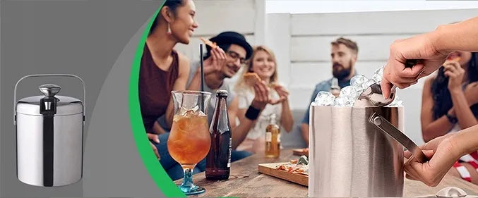 Ledo kibirėlis 1,3 l su žnyplėmis, sidabro blizgesio Lugo cooler
