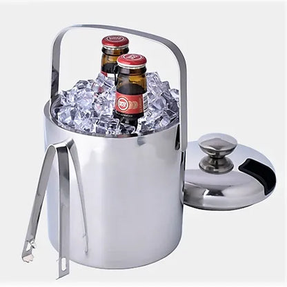 Ledo kibirėlis 1,3 l su žnyplėmis, sidabro blizgesio Lugo cooler