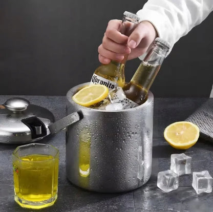 Ledo kibirėlis LUXITO LAURA 1,3l satininis su žnyplėmis