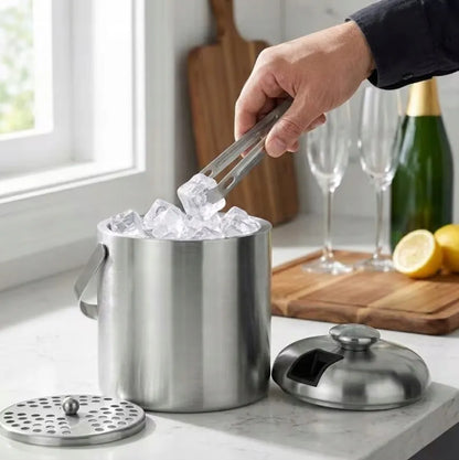 Ledo kibirėlis LUXITO LAURA 1,3l satininis su žnyplėmis