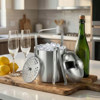 Ledo kibirėlis LUXITO LAURA 1,3l satininis su žnyplėmis