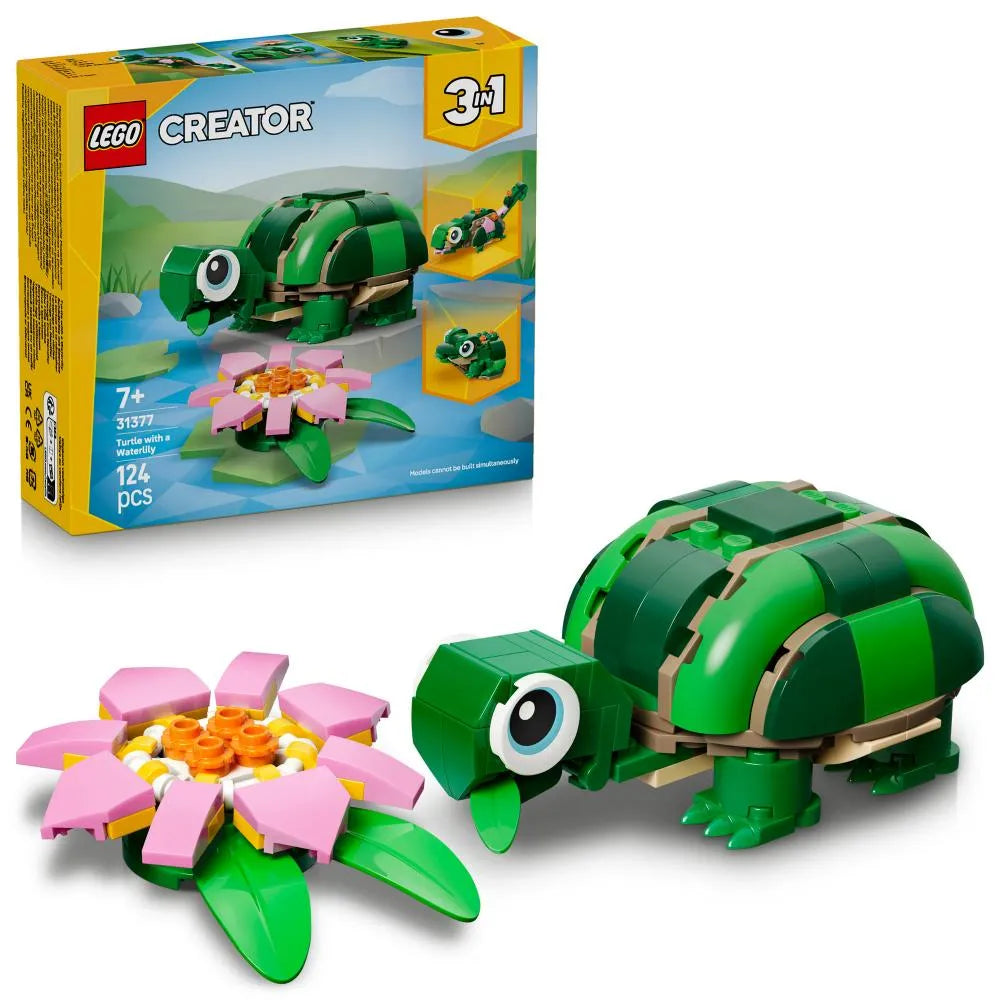 LEGO 31377 CREATOR Vėžlys ir vandens lelijos žiedas 3 viename
