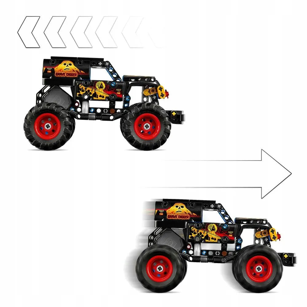 LEGO 42219 Technic Monster Jam Grave Digger Ugnis ir ledas