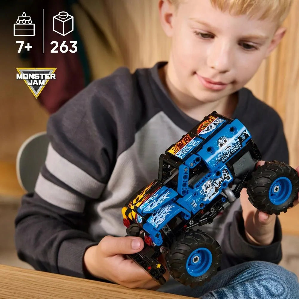 LEGO 42219 Technic Monster Jam Grave Digger Ugnis ir ledas