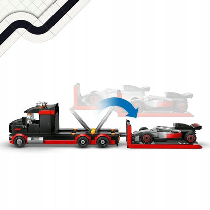 LEGO 60493 CITY sunkvežimis F1 su Audi F1 bolidu