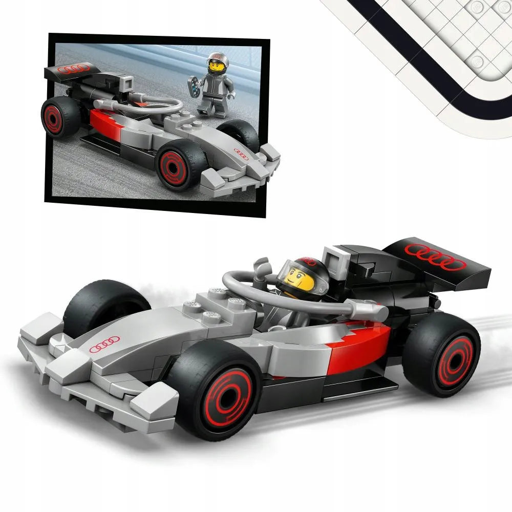 LEGO 60493 CITY sunkvežimis F1 su Audi F1 bolidu