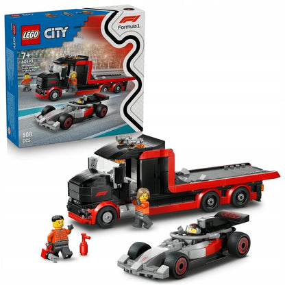 LEGO 60493 CITY sunkvežimis F1 su Audi F1 bolidu