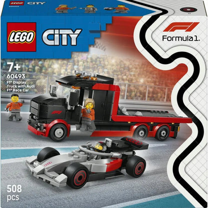 LEGO 60493 CITY sunkvežimis F1 su Audi F1 bolidu